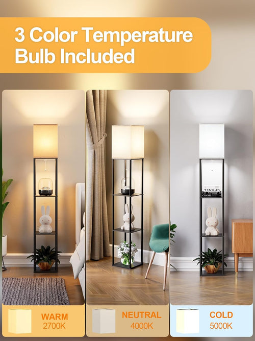 Floor Lamp with Shelves for Living Room